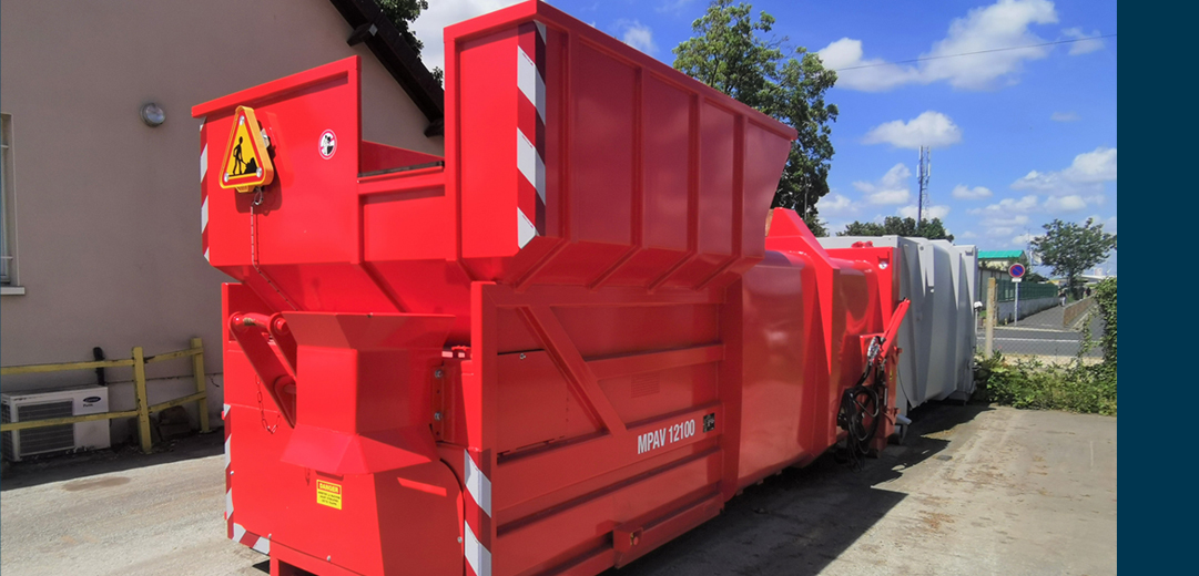 portable compactor on truck