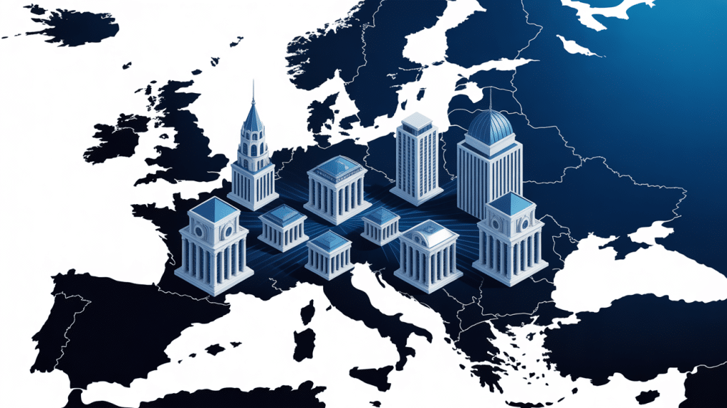 illustration classement des banques européennes sur carte Europe