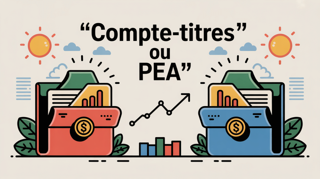 compte titre ou plan epargne action illustration choix