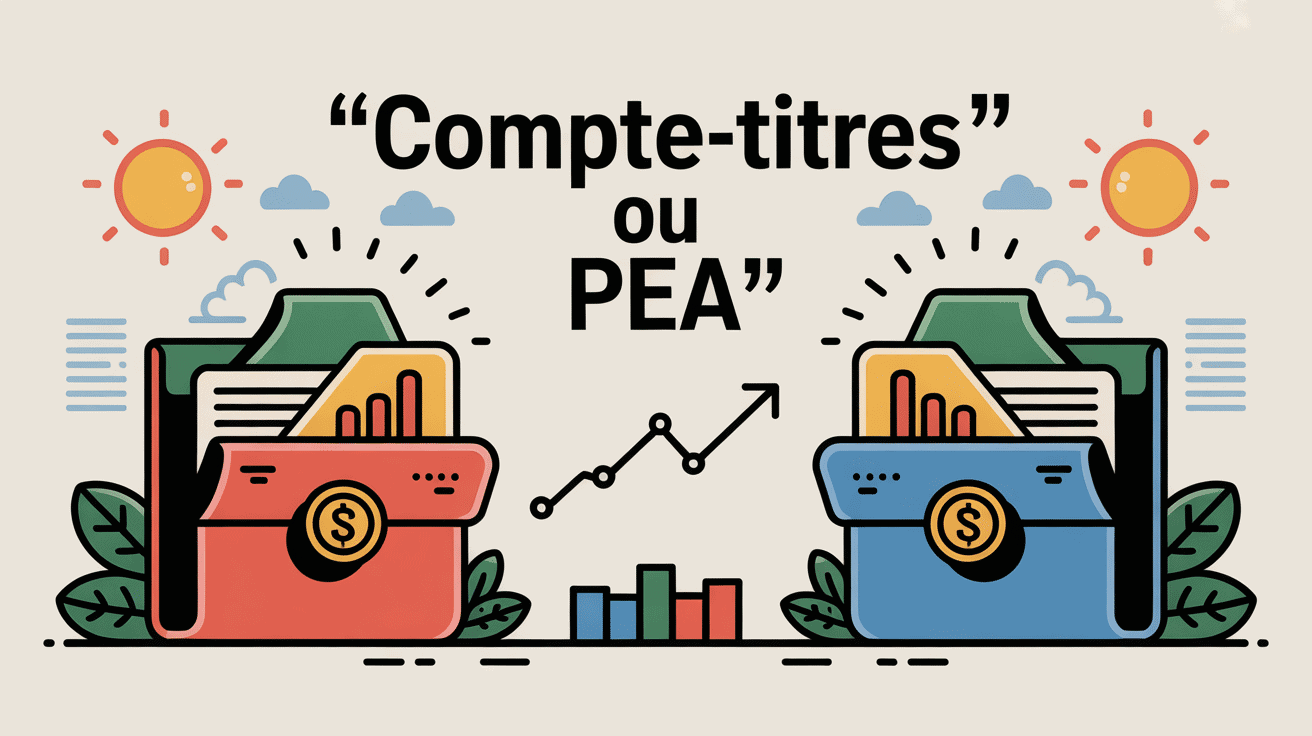 compte titre ou plan epargne action illustration choix