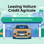 credit agricole leasing voiture devant agence avec éléments flexibilité