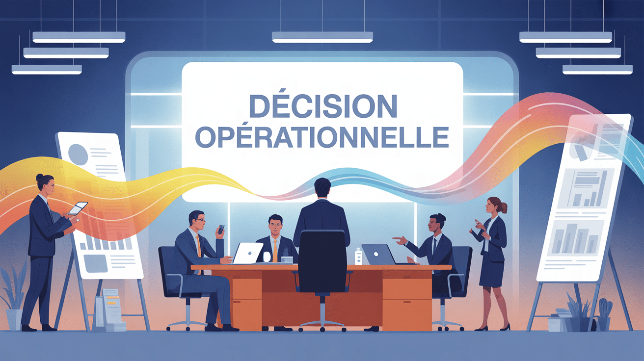 illustration décision opérationnel managers bureau moderne