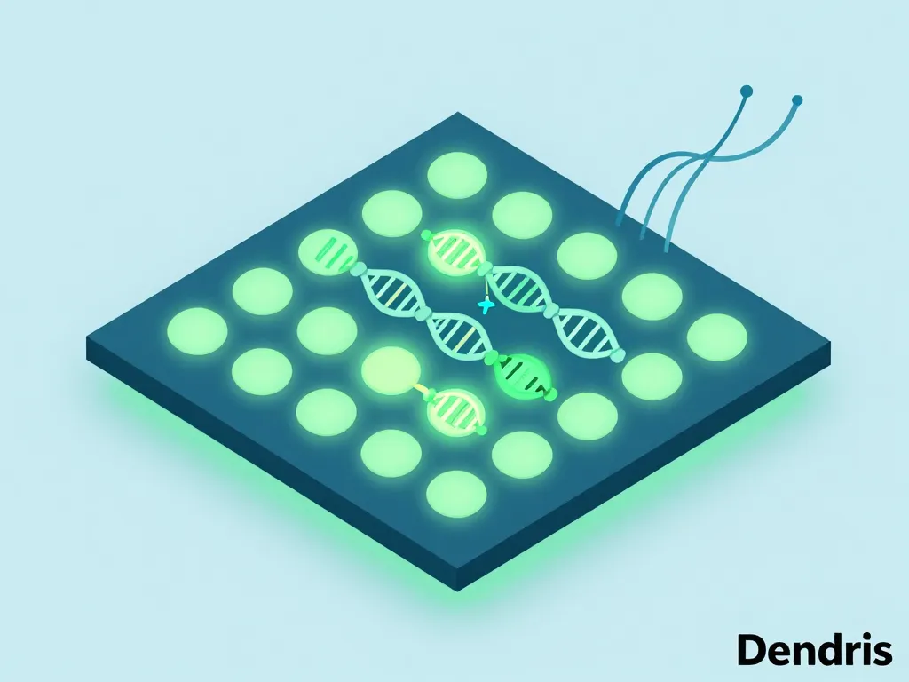 Schéma biopuces ADN dendris multiplex analyse