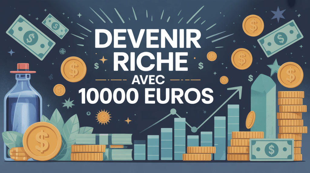 devenir riche avec 10000 euros illustration financière stylisée