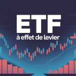 Illustration ETF à effet de levier avec graphiques et flèches