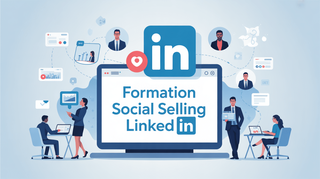 formation social selling emmanuelle petiau linkedin B2B illustration