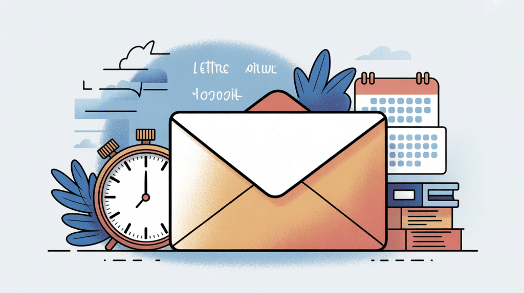 lettre recommandée délai illustration enveloppe horloge