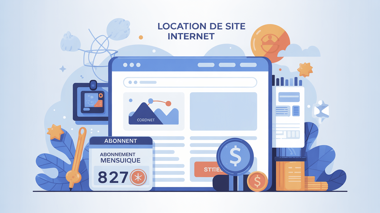 Location site internet illustration digitale contrat abonnement