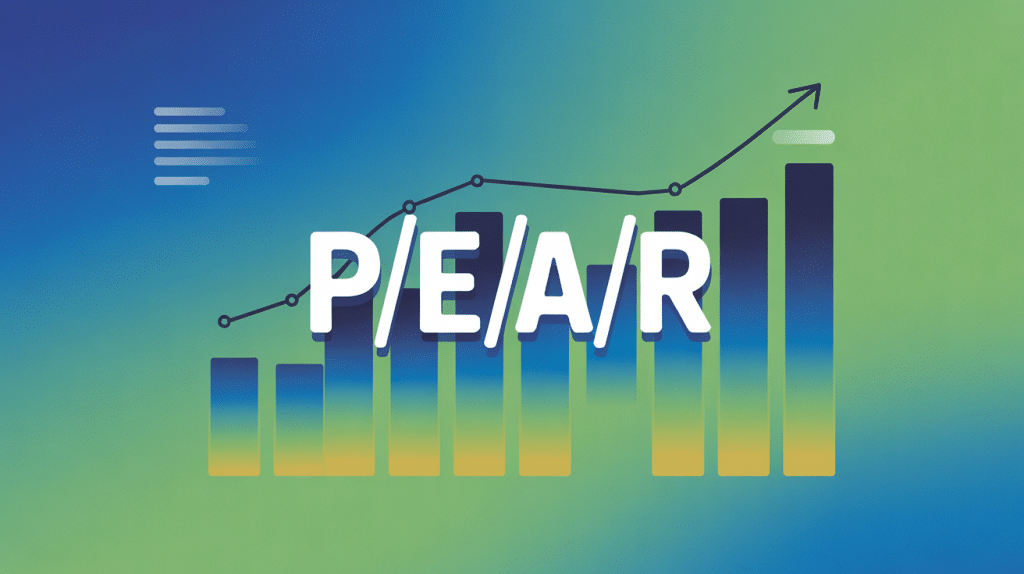Illustration ratio p/e/a/r croissance prix bourse