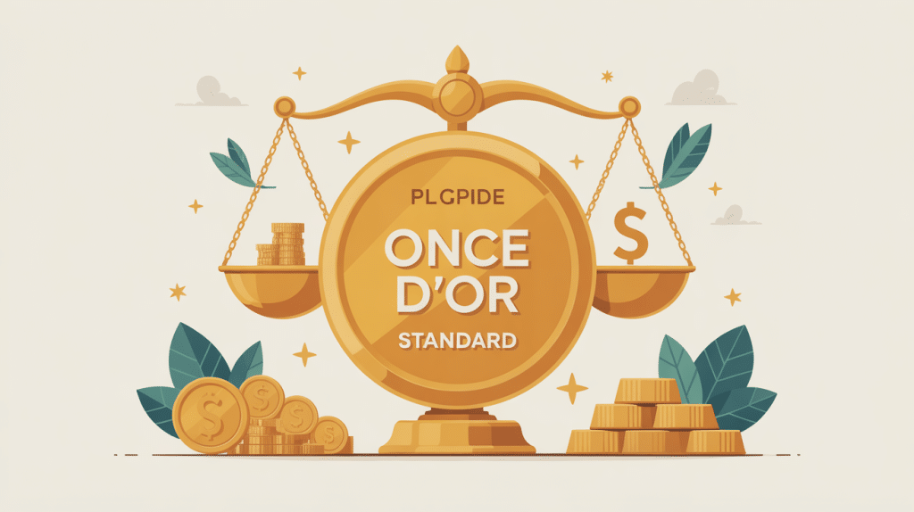 illustration sur le poids d une once d or