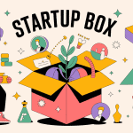 illustration startup box moderne et colorée