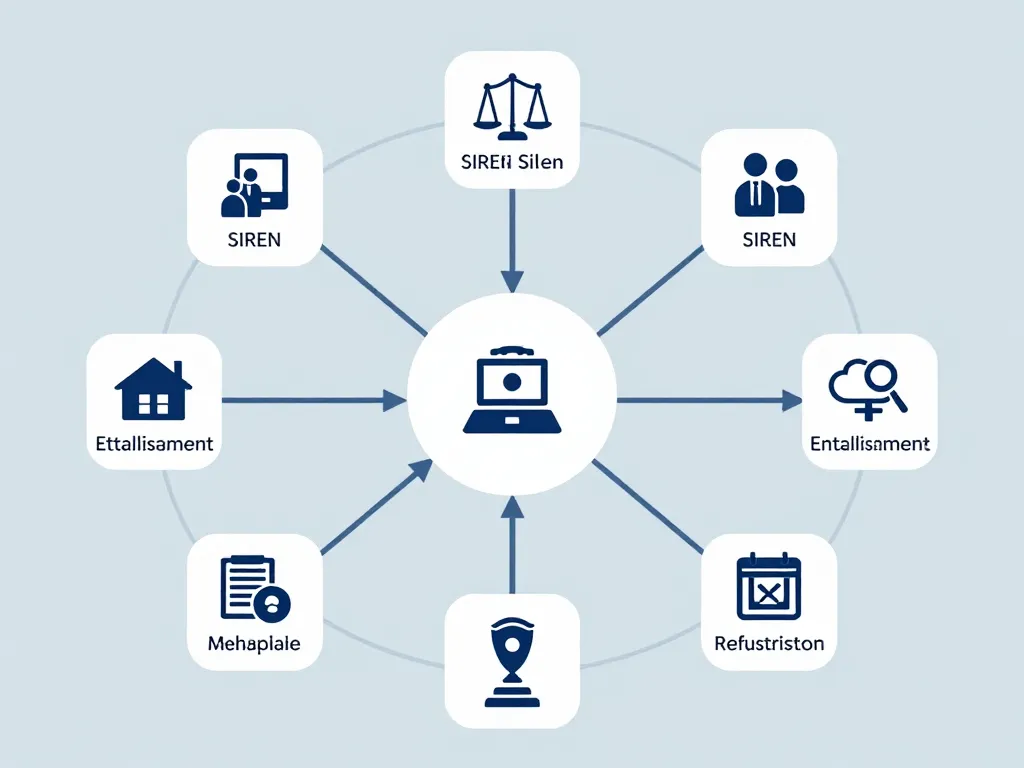 schéma unité légale SIREN entreprises établissements