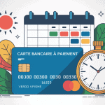 illustration carte bancaire à paiement différé sur calendrier