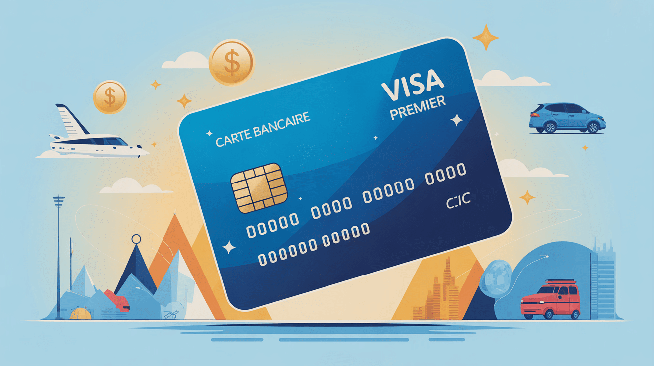 Illustration carte visa premier cic voyages assurances