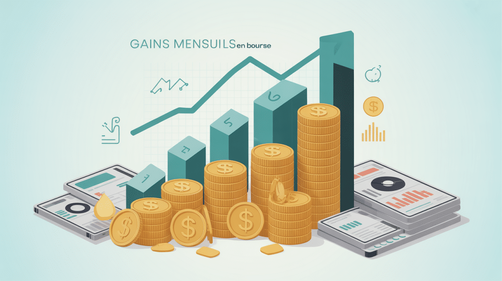 combien peut-on gagner en bourse par mois graphique croissance