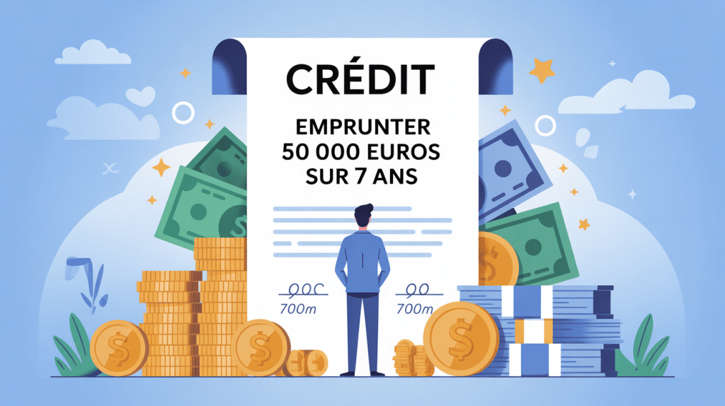 Illustration crédit emprunter 50000 euros sur 7 ans
