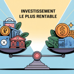 balance stylisée illustrant l'investissement le plus rentable au monde