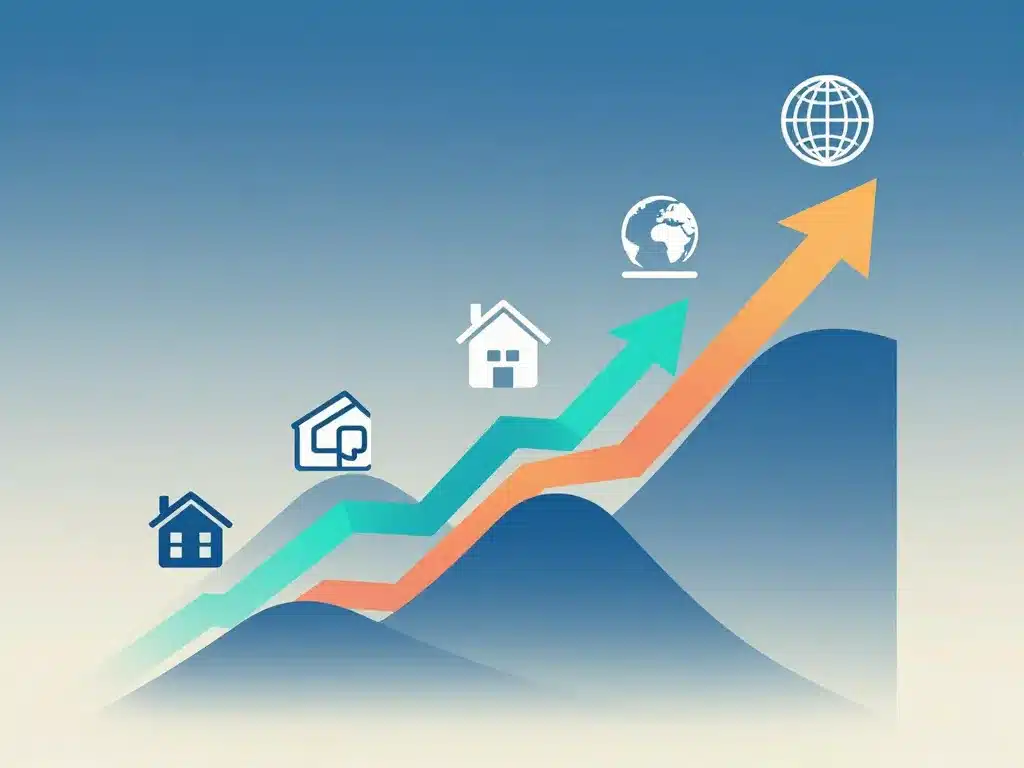 chemins d'actifs montant une montagne pour illustrer l'investissement le plus rentable au monde à long terme