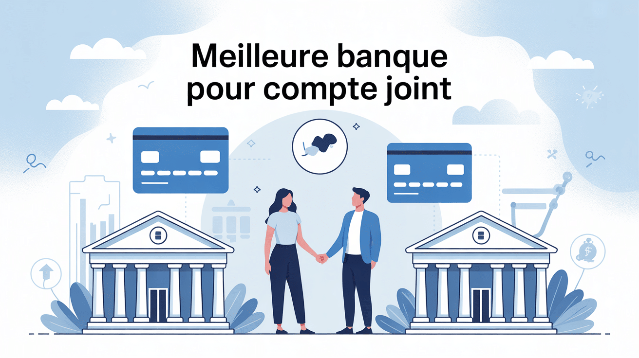 illustration meilleure banque pour compte joint deux personnes devant banque