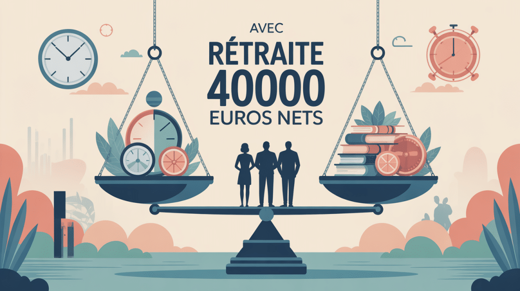 quelle retraite pour un salaire de 4000 euros net illustration vectorielle équilibre vie active retraite