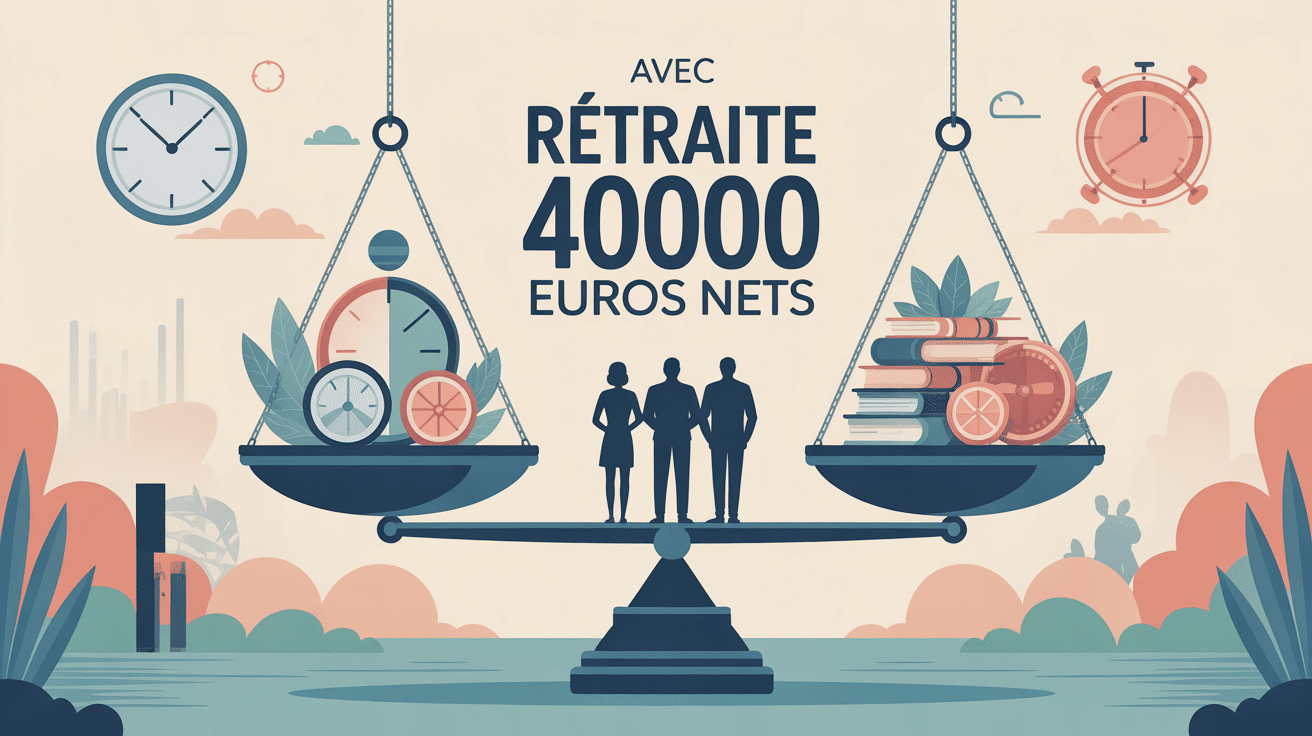 quelle retraite pour un salaire de 4000 euros net illustration vectorielle équilibre vie active retraite