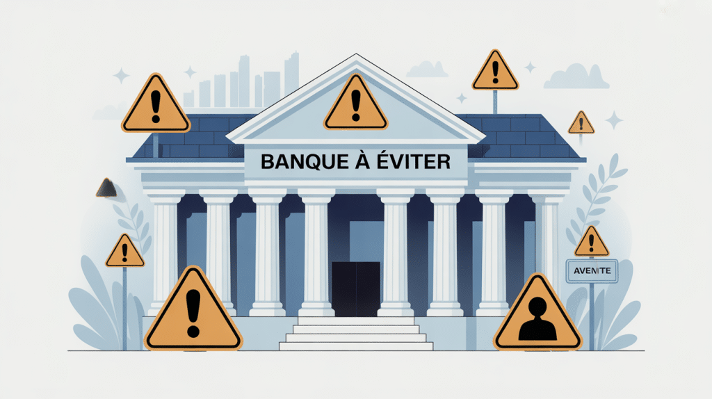 Illustration vectorielle quelles sont les banques à éviter