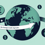 illustration taux de change credit agricole mappemonde et monnaies