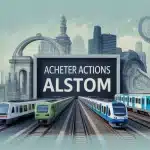 Illustration vectorielle moderne acheter actions Alstom finance et industrie ferroviaire