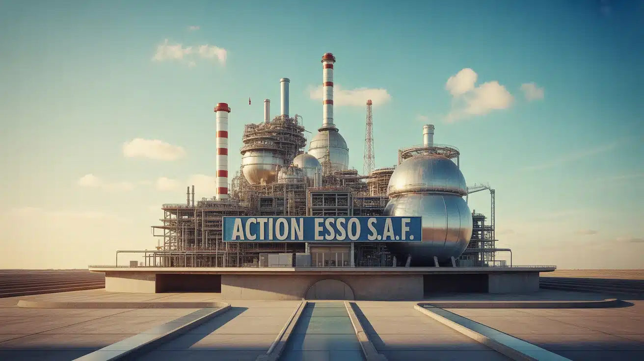 Illustration vectorielle action Esso S A F raffinage pétrolier bourse