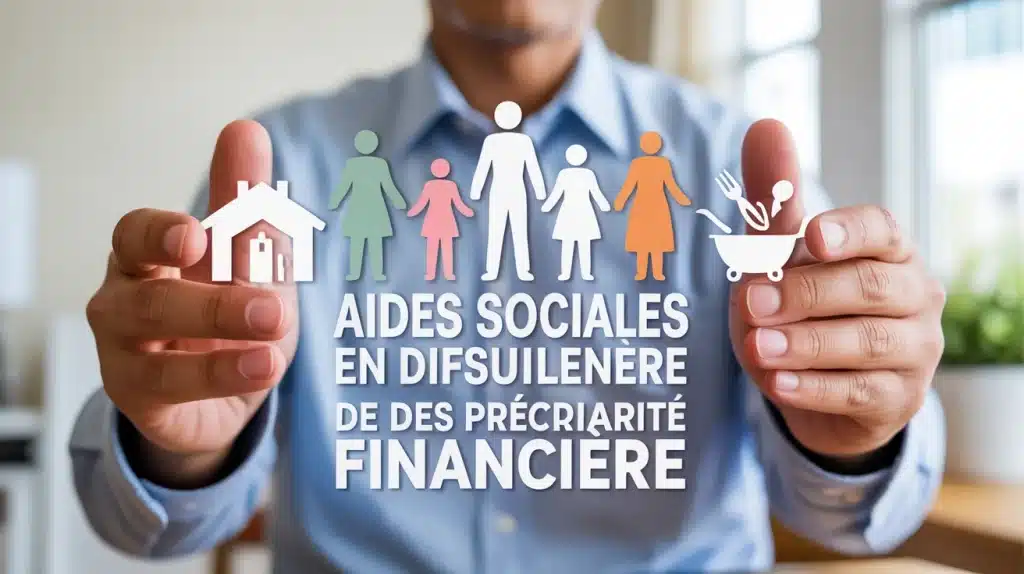 illustration aides sociales en cas de précarité financière avec solidarité et entraide