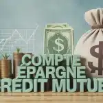Illustration vectorielle compte épargne Crédit Mutuel avec livrets et pièces