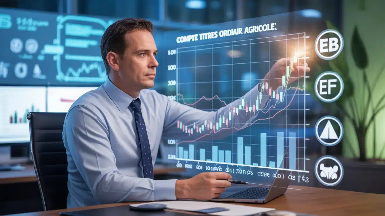 illustration compte titres ordinaire Crédit Agricole avec graphique financier