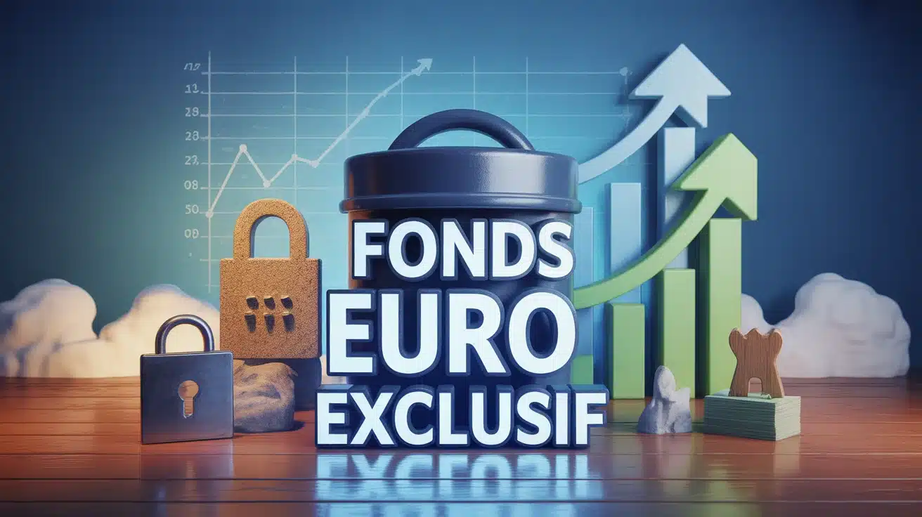 Illustration fonds Euro Exclusif avec coffre fort et graphiques en hausse