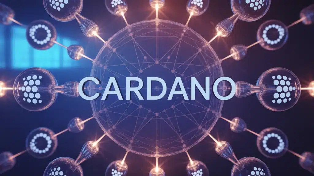 Illustration vectorielle Cardano réseau blockchain digital