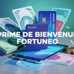 illustration prime de bienvenue Fortuneo cartes bancaires smartphone
