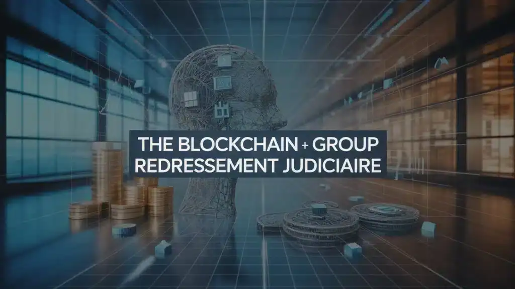 Illustration vectorielle The Blockchain Group redressement judiciaire