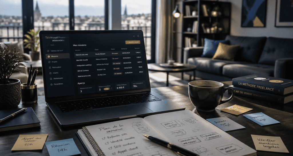 teletravail en ligne freelance bureau ordinateur