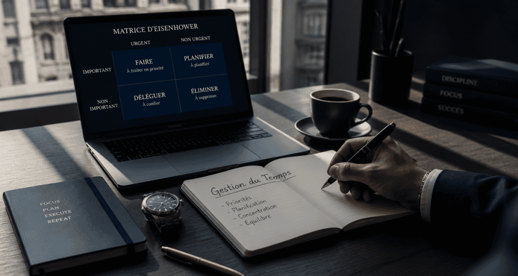 5 principes de la gestion du temps sur carnet au bureau