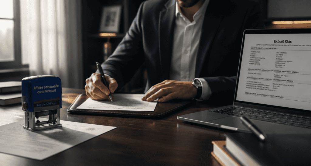 affaire personnelle commerçant signature bureau