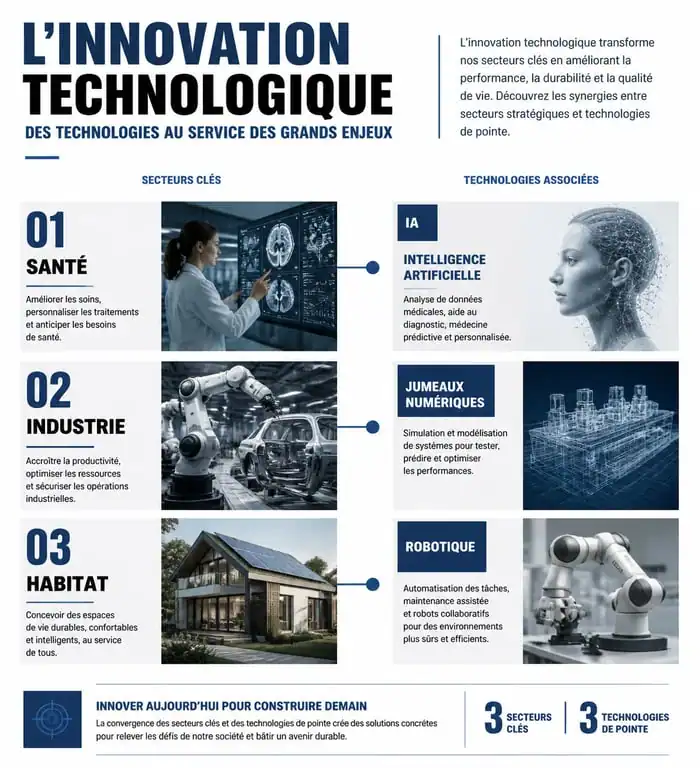 Infographie des secteurs et technologies de l'innovation technologique
