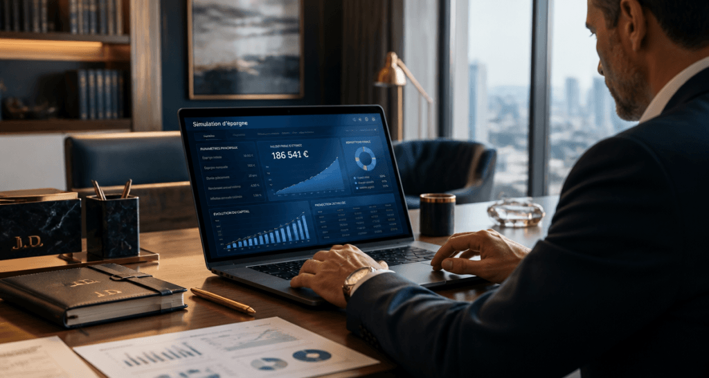 epargne simulation tableau financier moderne