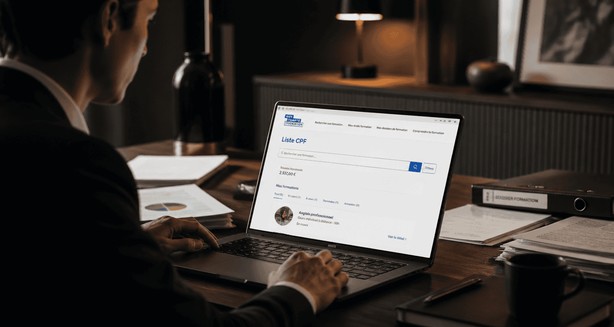 formation cpf liste sur écran ordinateur