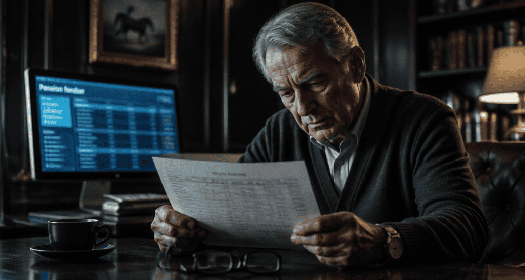 Homme inquiet pension fondu relevé bancaire
