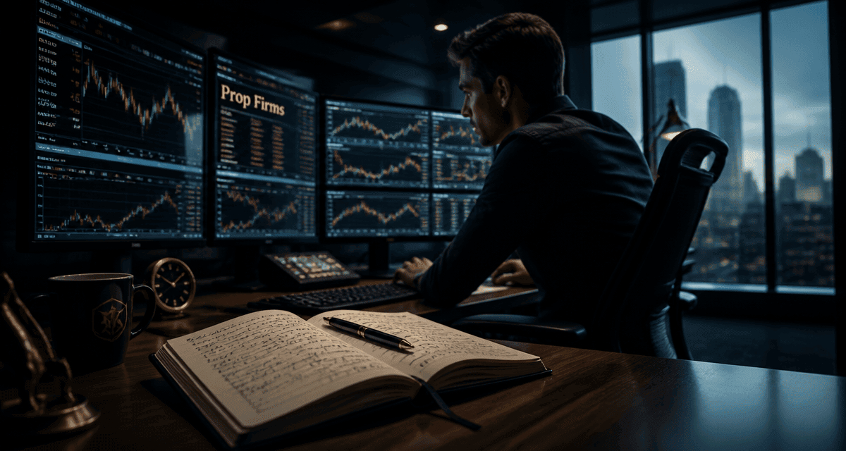 propfirm trader devant écrans graphiques