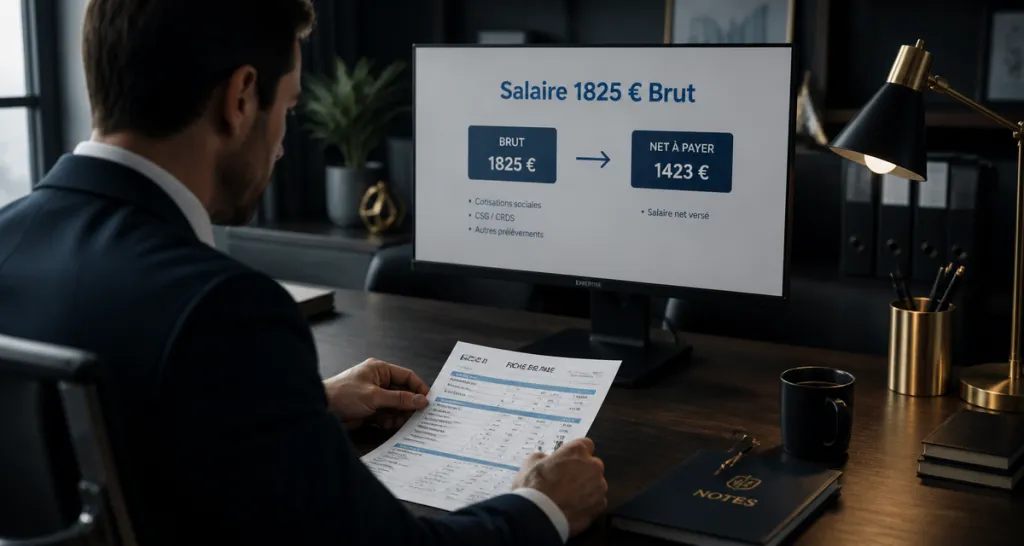 1825 brut en net fiche de paie
