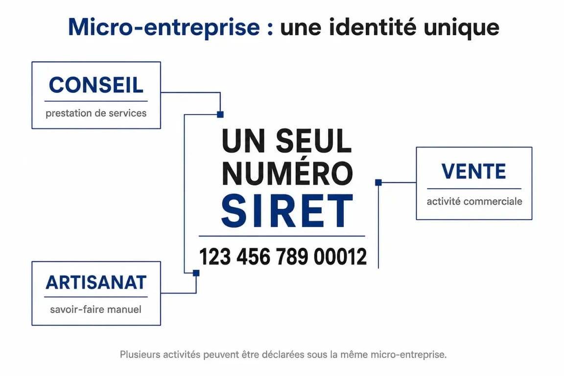 Schéma explicatif du cumul d'activités au sein d'une seule micro-entreprise