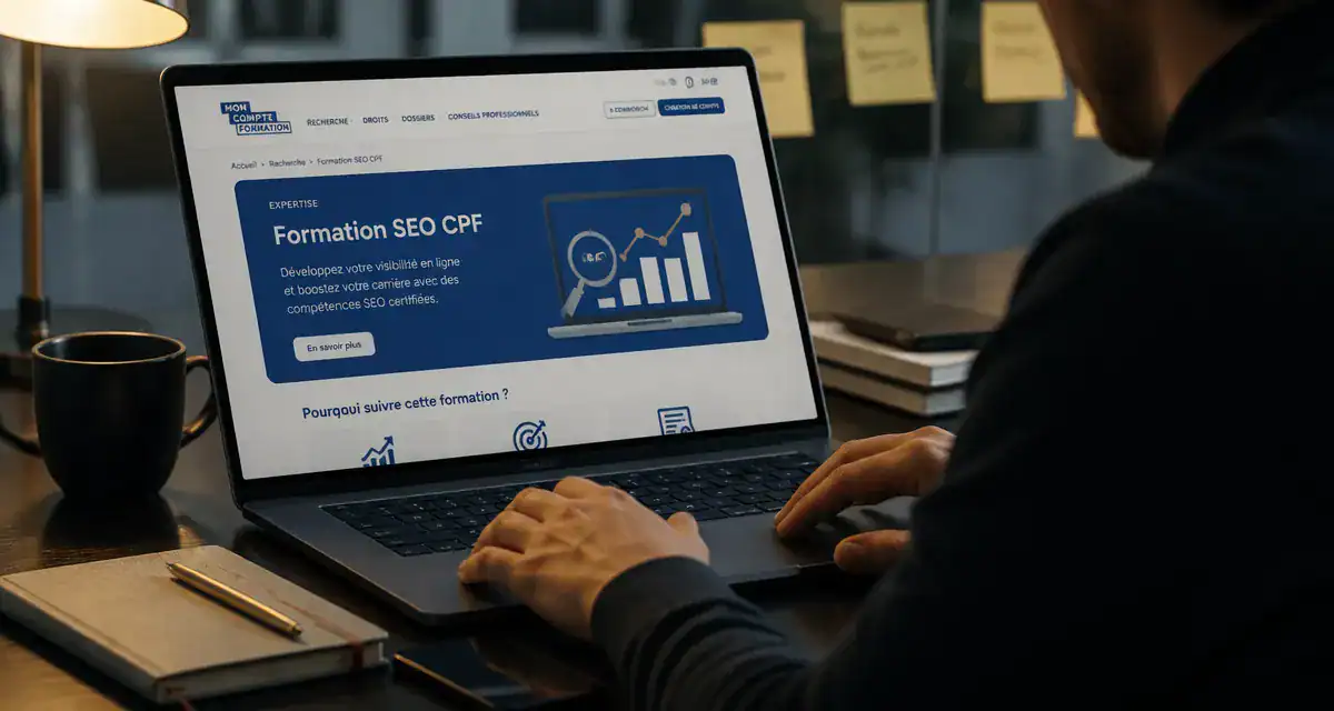 formation seo cpf sur ordinateur portable