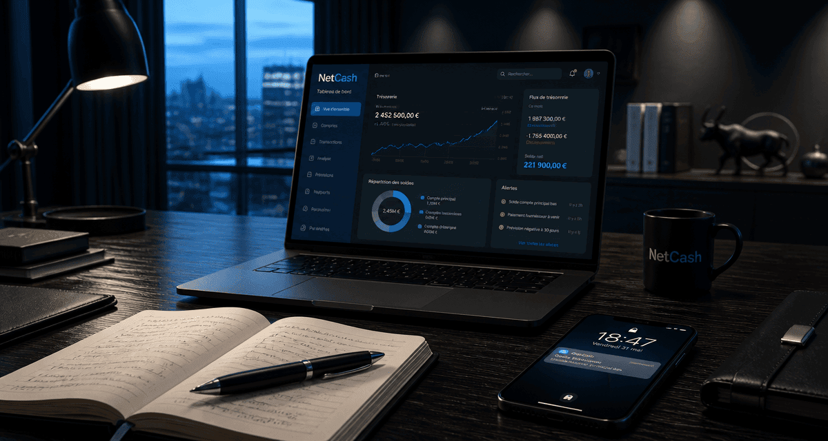 netcash tableau de bord trésorerie automatisée