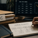Stratégie d acquisition : schéma CAC LTV sur tableau ROAS