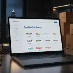 top marketplace sur écran d’ordinateur portable